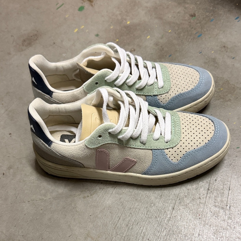 Veja V-10 Flannel Multicolor Natural Babe Sneakers